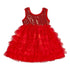 Girls Red Sparkle Sequin Tiered Tutu Flower Girl Dress 12M-7 - SophiasStyle.com